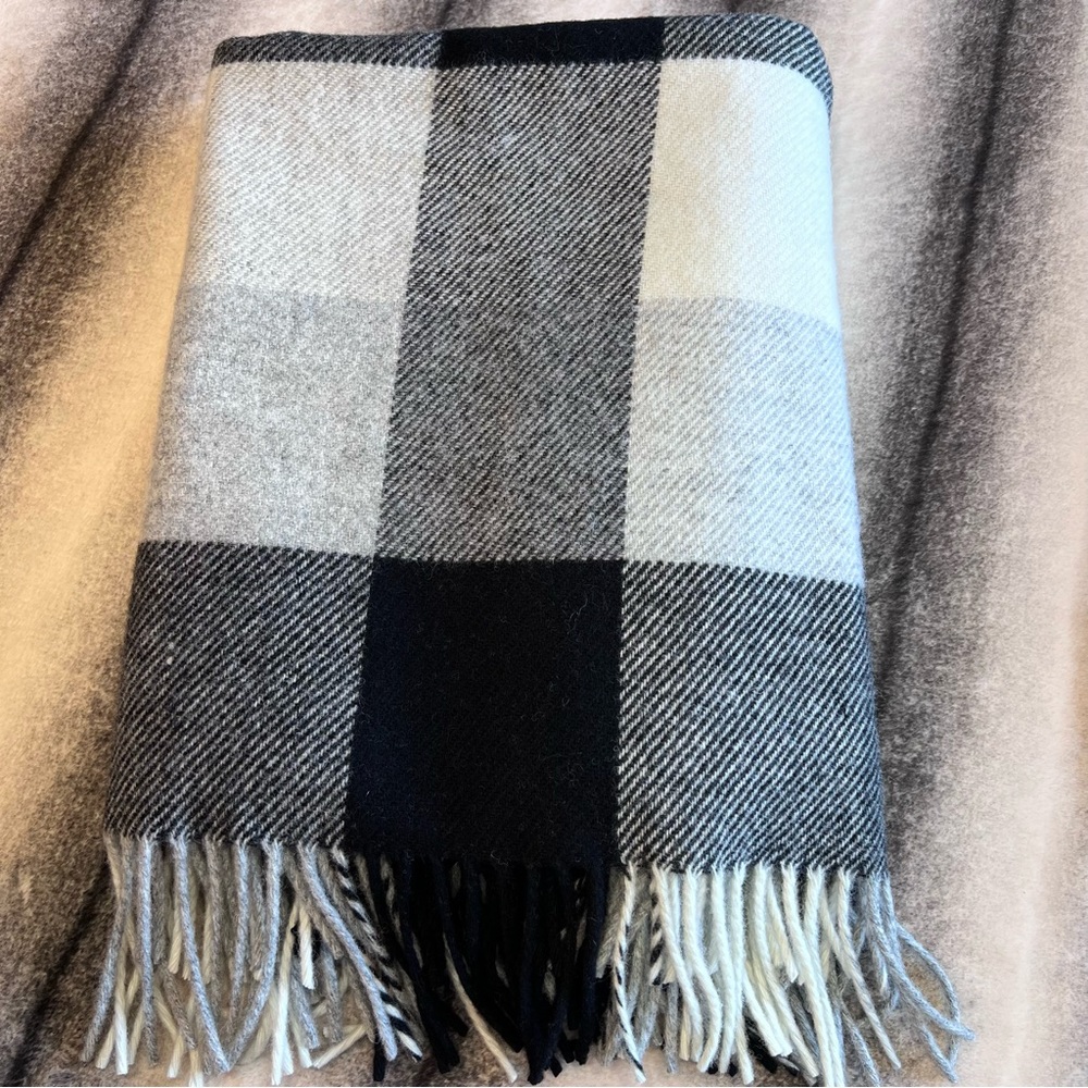 Pendleton Rob Roy Check Print Eco-Wise Wool Washable Fringed Throw Blanket NEW